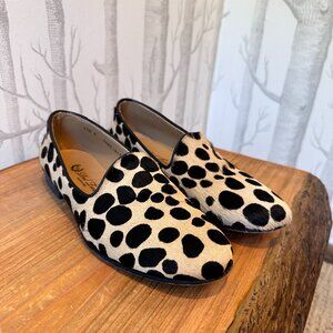 Del Toro Leopard Cheetah Pony Hair Loafers Size 8. EUC